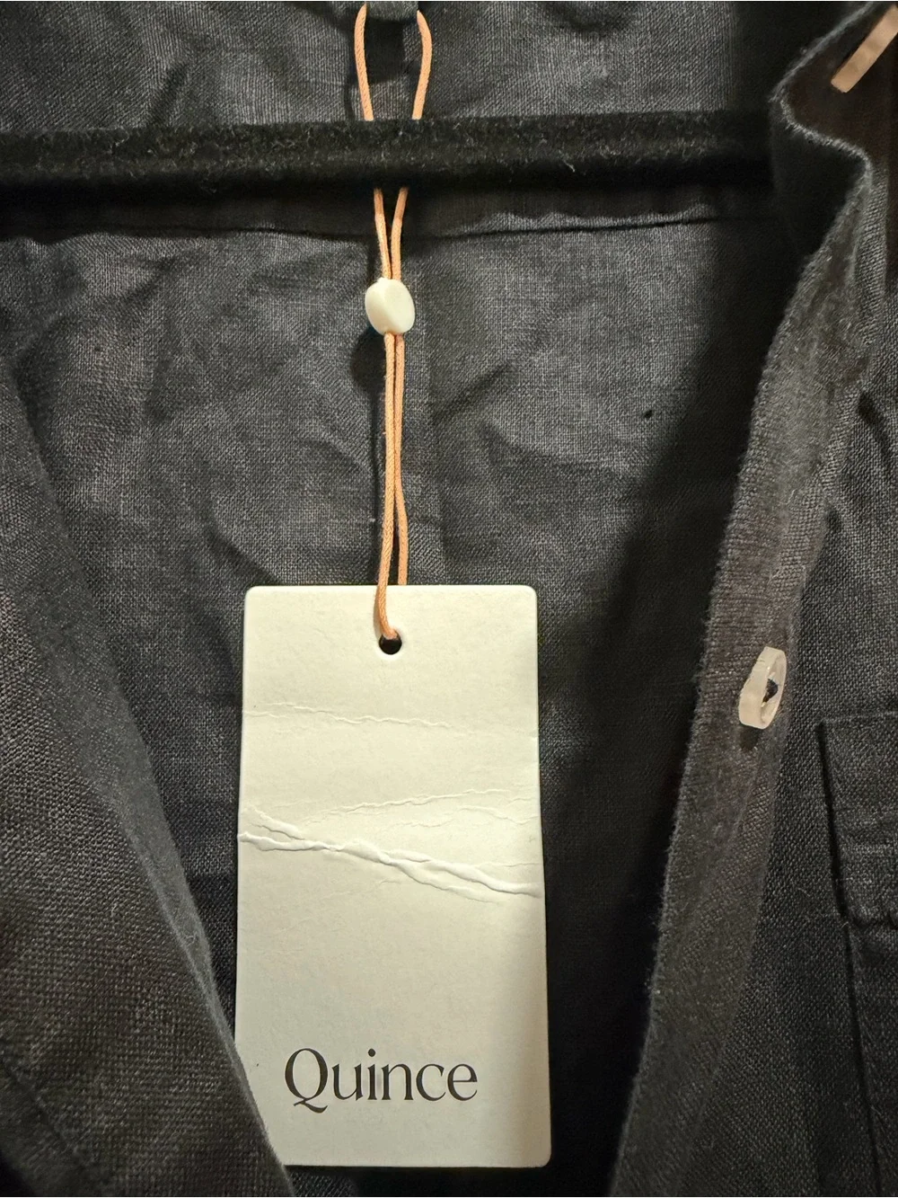 NWT QUINCE 100% European Linen Shirt Dress Black Small